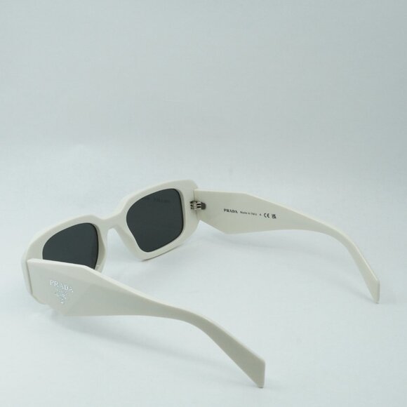 Prada PR17WS 1425S0 Sunglasses Talc Rectangle Frame, Dark Grey Lenses - Picture 13 of 14